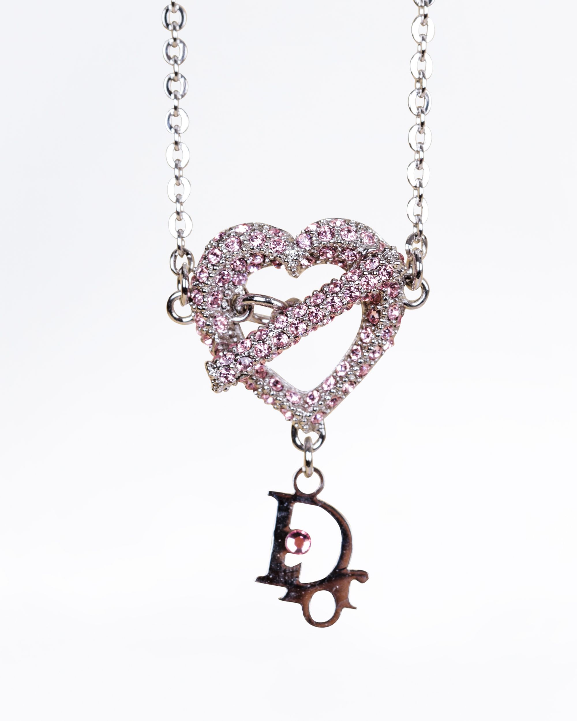 Christian Dior Rhinestone Open Heart Charm Bracelet | Vivrelle