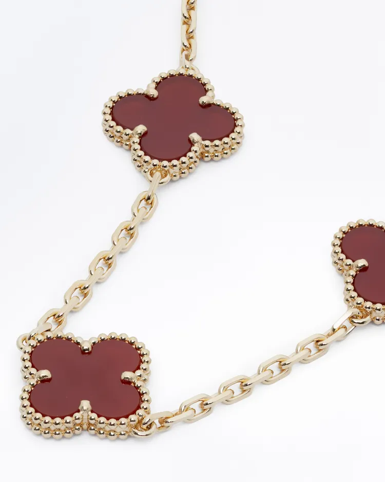Alternate view angle of Vintage Alhambra 10 Motif Necklace