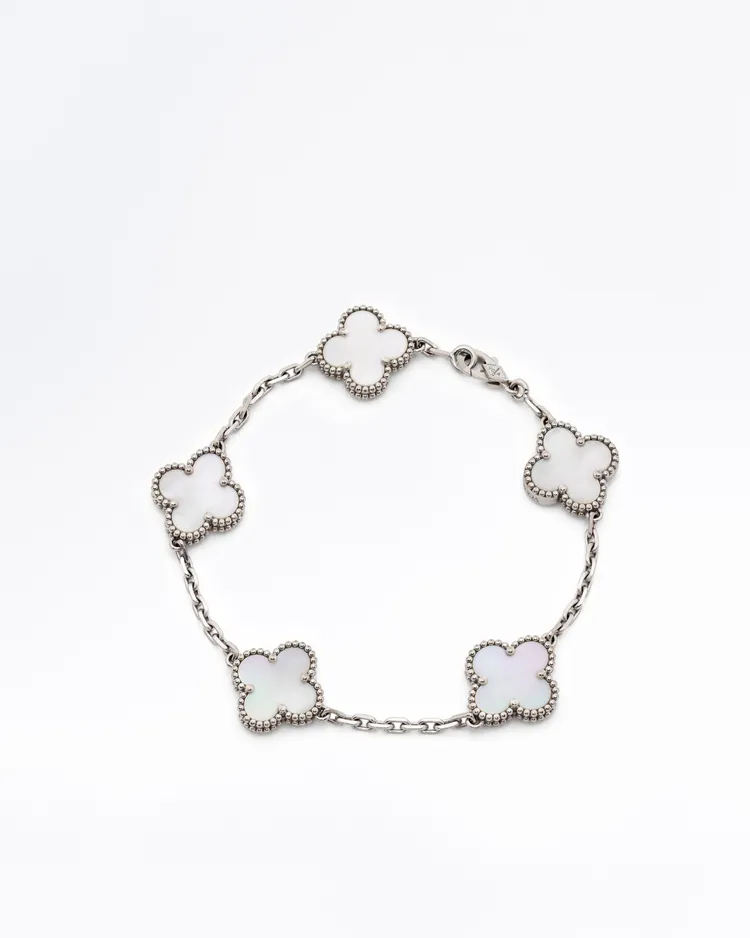 Alternate view angle of Vintage Alhambra 5 Motif Bracelet